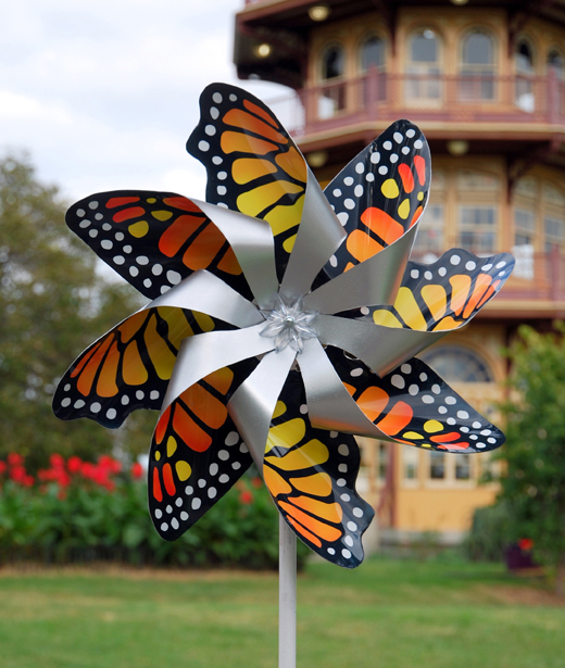 Monarch Butterfly Metal Pinwheel made with sublimation printing